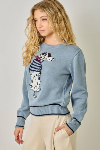 Dapper Dalmatian Scarf Dog Sweater