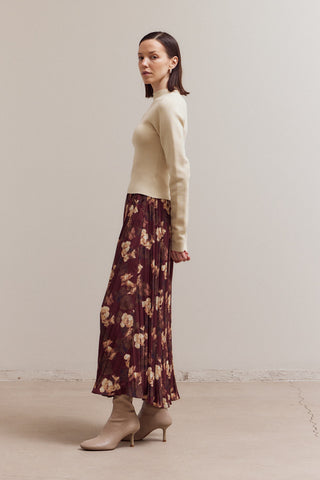 Bekah Floral Print Midi Skirt