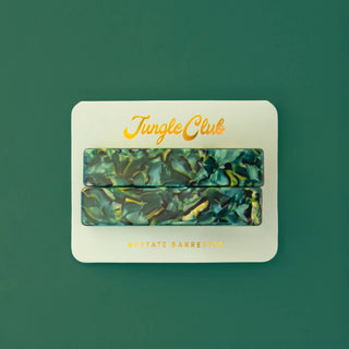 Acetate Barrettes — Deep Sea Green