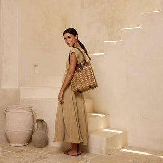 The Twist Lock Rattan Handbag