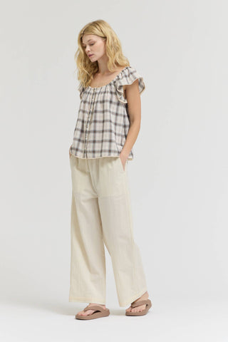 Bramble Plaid Button Front Blouse