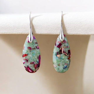 Rosy Reef Jasper Teardrop Earrings