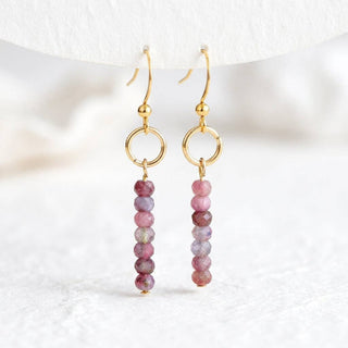 Rose Aura Tourmaline Drop Earrings