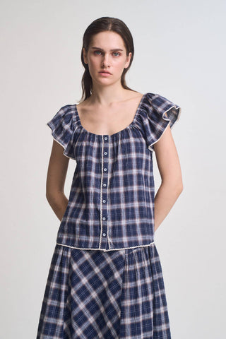Bramble Plaid Button Front Blouse