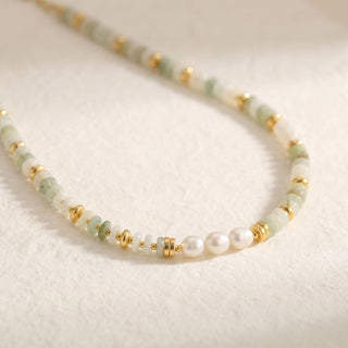 Amazonite Aura Pearl Necklace