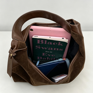 Saddle Faux Suede Slouch Hobo Bag
