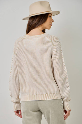 Meadowbrook Washed Cable Knit Sweater