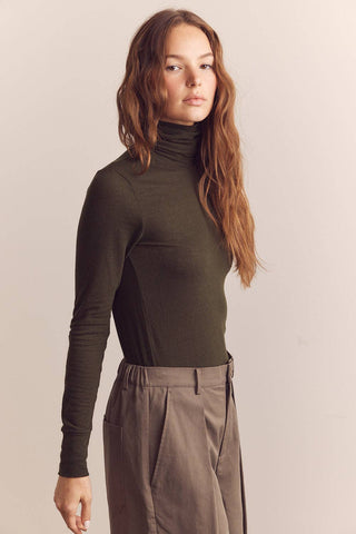 Wool Blend Lightweight Turtleneck