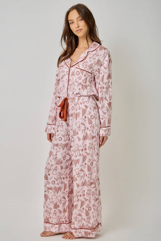 Gingerbread Toile Pajama Pants