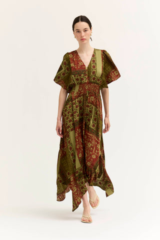The Vesper Handkerchief Hem Maxi Dress