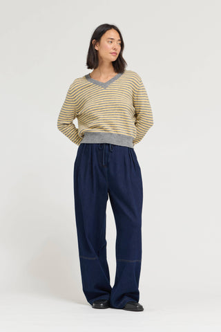 Goldfinch Striped V-Neck Sweater