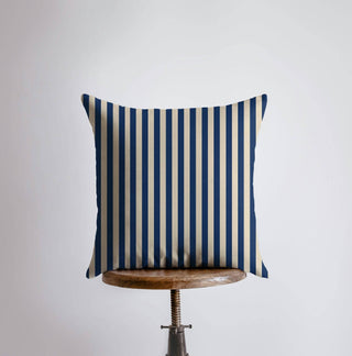 Navy Stripe Pillow — 12"