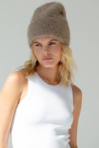 The Alpaca Beanie - Beige Brown