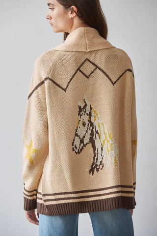 The Palomino Horse Jacquard Cardigan