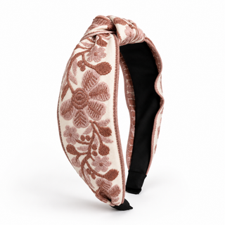 French Floral Woven Headband – Embroidered Texture