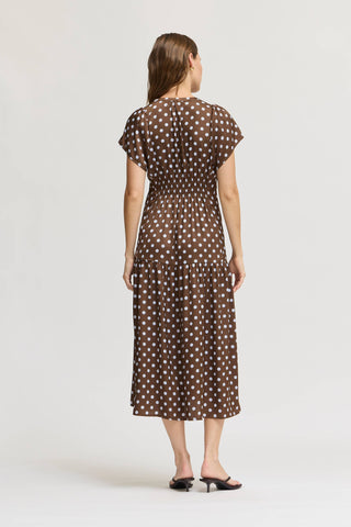 Gamble Polka Dot Satin Midi Dress