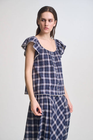 Bramble Plaid Button Front Blouse
