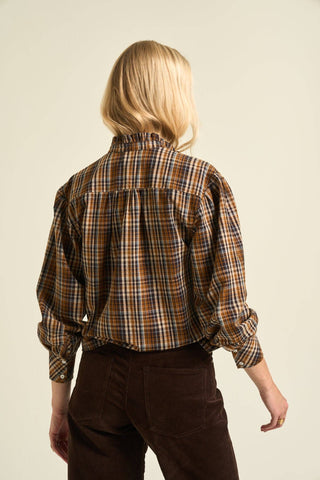 Alexa Plaid Blouse - Blue