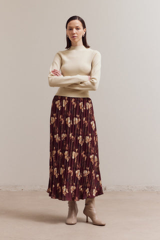 Bekah Floral Print Midi Skirt