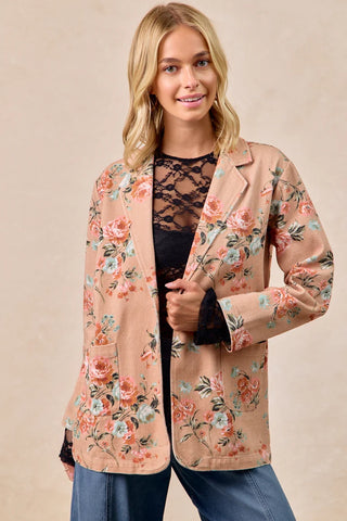 Raquel Denim Floral Blazer