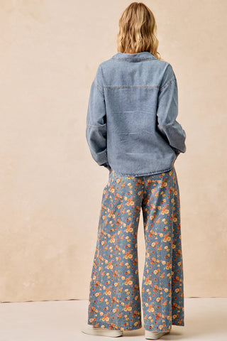 Avril Mineral Washed Wide Leg Denim