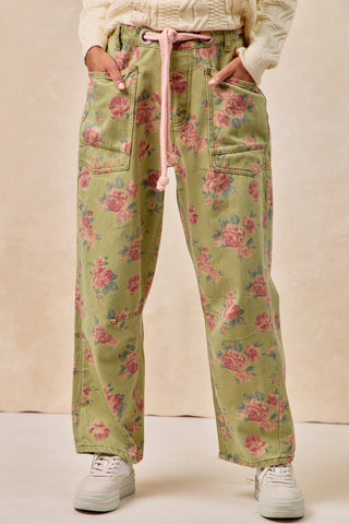 Emily Braided Belt Floral Denim