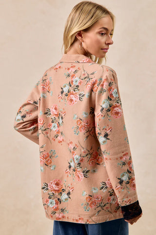 Raquel Denim Floral Blazer