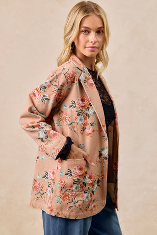 Raquel Denim Floral Blazer
