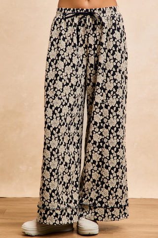 Colleen Floral Jacquard Wide Leg Pant