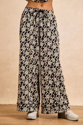 Colleen Floral Jacquard Wide Leg Pant